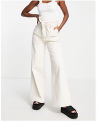 SELECTED - Femme Cotton Ultra High Waist Wide Leg Jean - Lyst