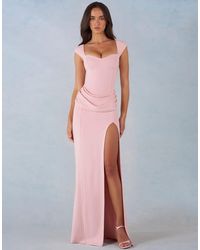 Oh Polly - Modal Sweetheart Cap Sleeve Draped Detail Maxi Dress - Lyst