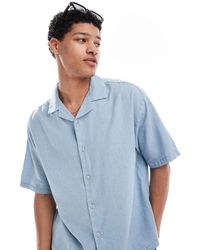 Pull&Bear - Overhemd Van Linnenmix Met Kraag - Lyst