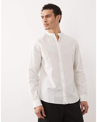 Jack & Jones - Overhemd Van Linnenmix Zonder Kraag - Lyst