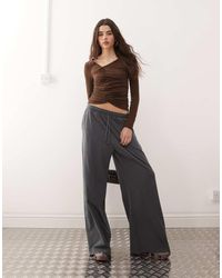Weekday - Lichtgewicht Jersey Joggingbroek Met Wijde Pijpen - Lyst