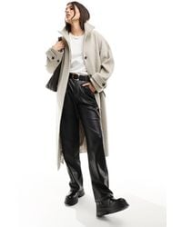 & Other Stories - Wool Blend Relaxed Belted Trench Coat With Stand Up Collar - Lyst