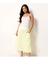 PixieGirl - Petite Cheesecloth Cropped Wide Leg Trousers - Lyst