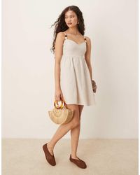 Abercrombie & Fitch - Spaghetti Strap Sweetheart Neckline Babydoll Mini Dress - Lyst