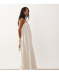Vila - Linen Touch Cami Maxi Dress - Lyst