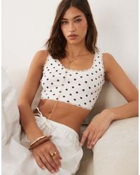 Miss Selfridge - Bralet Top With Lace Trim - Lyst