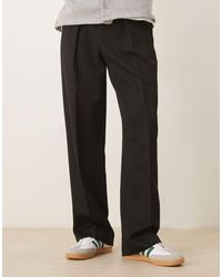 ASOS - Smart Wide Leg Trousers With Deep Pleats - Lyst