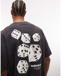 Faded Store - Logo T-shirt With Rolling Dice Back Print - Lyst