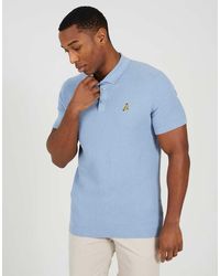 Brave Soul - Cotton Waffle Knit Embroidered Polo Shirt - Lyst