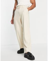 Pantalon large léger à plis - beige ASOS pour homme en coloris Neutre