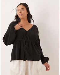 ASOS - Asos design curve – langärmliges, gesmoktes oberteil - Lyst