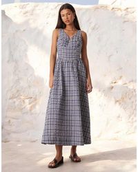 ASOS - Waisted V Neck Maxi Dress With Seaming Details - Lyst
