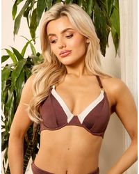 Wolf & Whistle - X Isabella Whittingham Underwire Bikini Top With Contrast Trim - Lyst