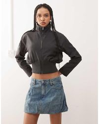 Collusion - Denim Low Rise Mini Skirt - Lyst