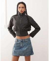 Collusion - Minifalda Vaquera De Talle Bajo Con De -Azul - Lyst