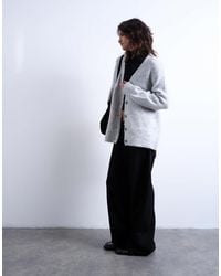 TOPSHOP - Knitted Longline Easy Cardigan - Lyst