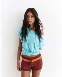 Pull&Bear - Striped Crochet Knit Shorts - Lyst