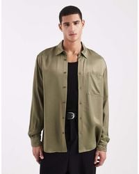 ASOS - Relaxed Satin Shirt - Lyst