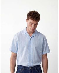 Jack & Jones - Premium Linen Blend Short Sleeve Shirt With White Stripes - Lyst