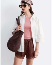 & Other Stories - Jacquard Satin Shorts With Lace Trim - Lyst