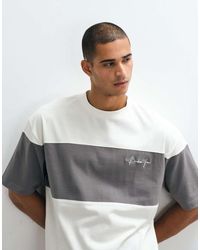 ASOS - Heavyweight Cut And Sew Oversized T-shirt With Chest Embroidery - Lyst