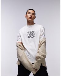 TOPMAN - Oversized Fit T-shirt With Nolita Front And Back Embroidery - Lyst