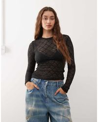 Noisy May - Long Sleeve Lace Top - Lyst