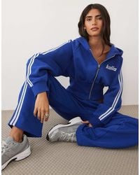 Kaiia - Cotton Rich Extreme Sleeve Cinched Waist Zip Through Hoodie Set - Lyst