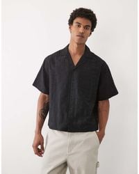 ASOS - Boxy Oversized Revere Broderie Shirt - Lyst