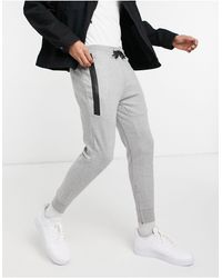 Pull\u0026Bear Denim Sweatpants With Side Stripe In Navy in Blue for Men | Lyst  Canada