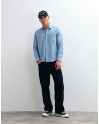 Blend - Cotton-linen Regular Fit Long Sleeve Shirt - Lyst