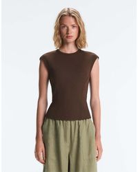 Oysho - Short-sleeved Rib Top With Cotton And Modal - Lyst