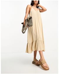 Vero Moda - Tie Shoulder Beach Maxi Dress - Lyst