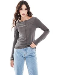 Aware - Long Sleeved Top With Seam Detail - Lyst