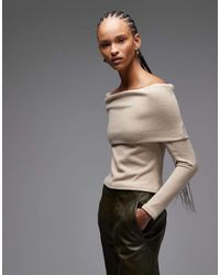 ASOS - Superzachte Top Met Blote Schouders En Omslag - Lyst