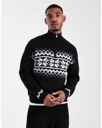 Only & Sons - Fairisle 1/4 Zip Jumper - Lyst