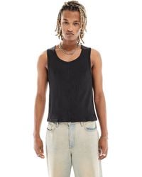 Reclaimed (vintage) - Ribbed Singlet With Seaming Detail - Lyst
