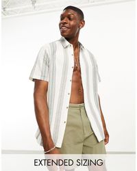 ASOS - Relaxed Linen Mix Stripe Shirt - Lyst