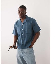 Abercrombie & Fitch - Cotton Linen Mix Boxy Short Sleeve Shirt - Lyst