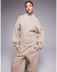 ASOS - Weekend Collective Co-ord Heavyweight Half Zip Rib Mix Sweat - Lyst