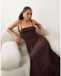 Brave Soul - Textured Jersey Dress With Shirred Bodice - Lyst