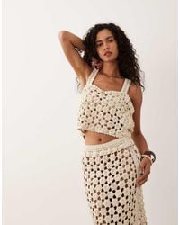 ASOS - Premium Hand Crochet Vest Top Co-ord - Lyst