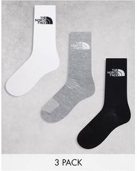 The North Face - Simple dome - confezione da 3 paia di calzini bianchi, grigi e neri con logo - Lyst