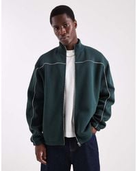 ASOS - Relaxed Track Jacket With Piping - Lyst