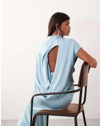 ARRANGE - Cowl Open Back Minimal Column Maxi Dress - Lyst