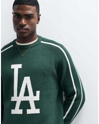 KTZ - La Dodgers Large Logo Knitted Jumper With Contrast Piping - Lyst