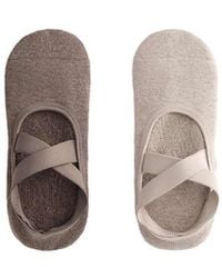 Oysho - 2 Pairs Of Padded Cotton Blend Yoga And Pilates Socks With Crossover Straps - Lyst