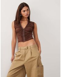 BRONZE SNAKE - Alyce Ruched Short Sleeve Top - Lyst