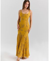 House Of Cb - Rosalia Embellished Hand Beaded Maxi Dress - Lyst