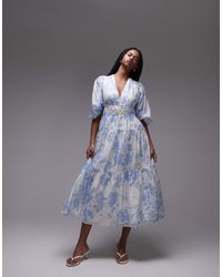 & Other Stories - Midaxi Dress With Volume Sleeves And Shirred Bodice Detail - Lyst